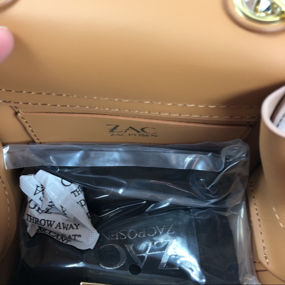 NWT ZAC Zac Posen Eartha Kit Mini Shoulder Bag Tan - Picture 7 of 8